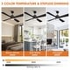 preview thumbnail 53 of 57, 52" Black/ Distressed Brass Dimmable RGB Smart Ceiling Fan with Light and Remote, App Control