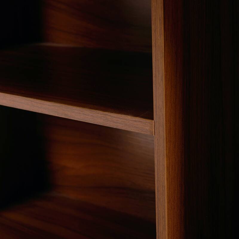 55.1''L, Walnut Home Office L-Shaped Executive Desk , Height Adjustable Desk with Storage Drawers and Cabinet