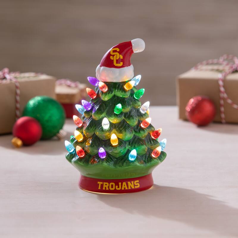 8" LED Ceramic Tabletop Christmas Tree, University of Southern California