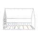 preview thumbnail 19 of 31, Full Size House Bed with Window and Fence, Rustic Wooden Montessori Floor Bed Frame with LED Light for Kids Girls Boys Bedroom