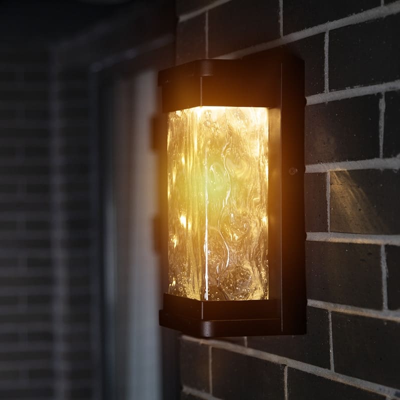Lutec 1 -Light Black Integrated LED Outdoor Wall Lantern Sconce - 8 x 10.83 x 4.25 - 8 x 10.83 x 4.25