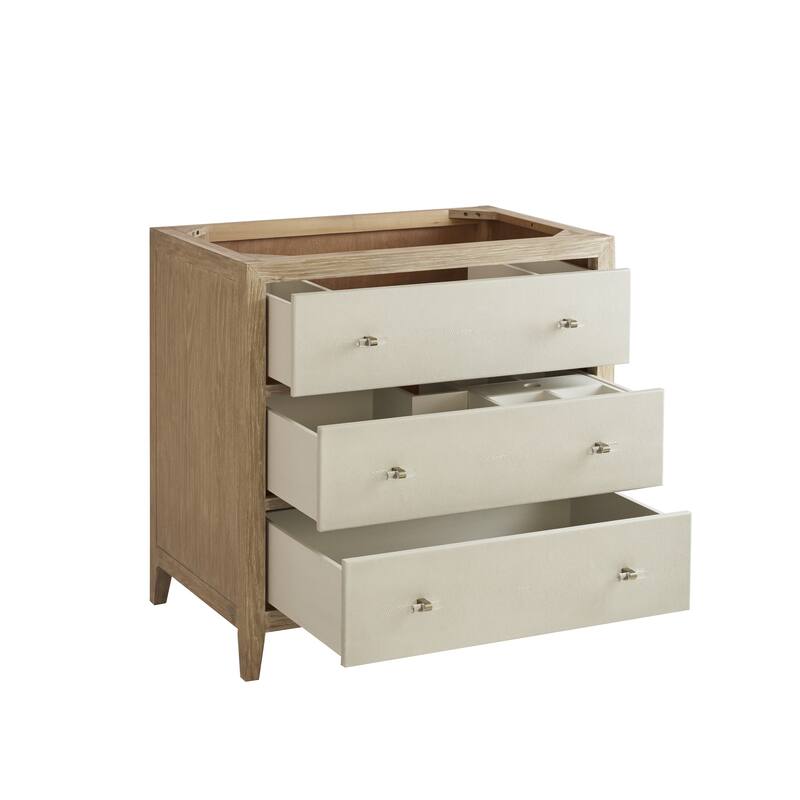 James Martin Vanities Celeste 36" Single Vanity, Sunwashed Oak with Embossed Shagreen