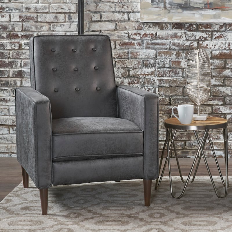 Single Recliner Chair Arm Chairs, Living Room Chair Adjustable Sofa Chair with Thick Cushion Tufted Upholstered Accent Chair - Slate