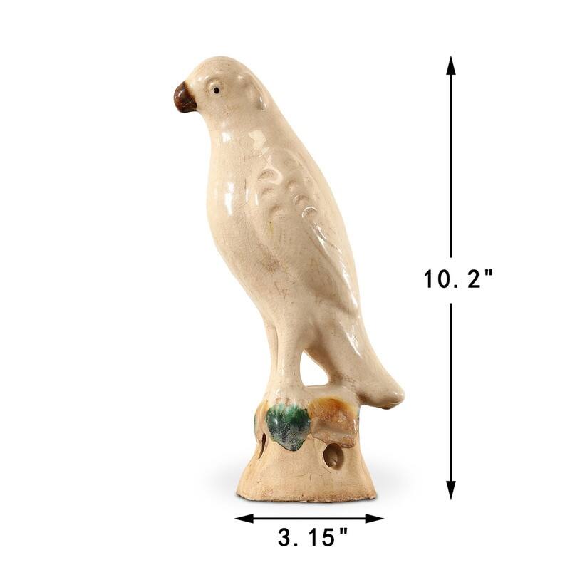 High Creamy White Glazed Parrot