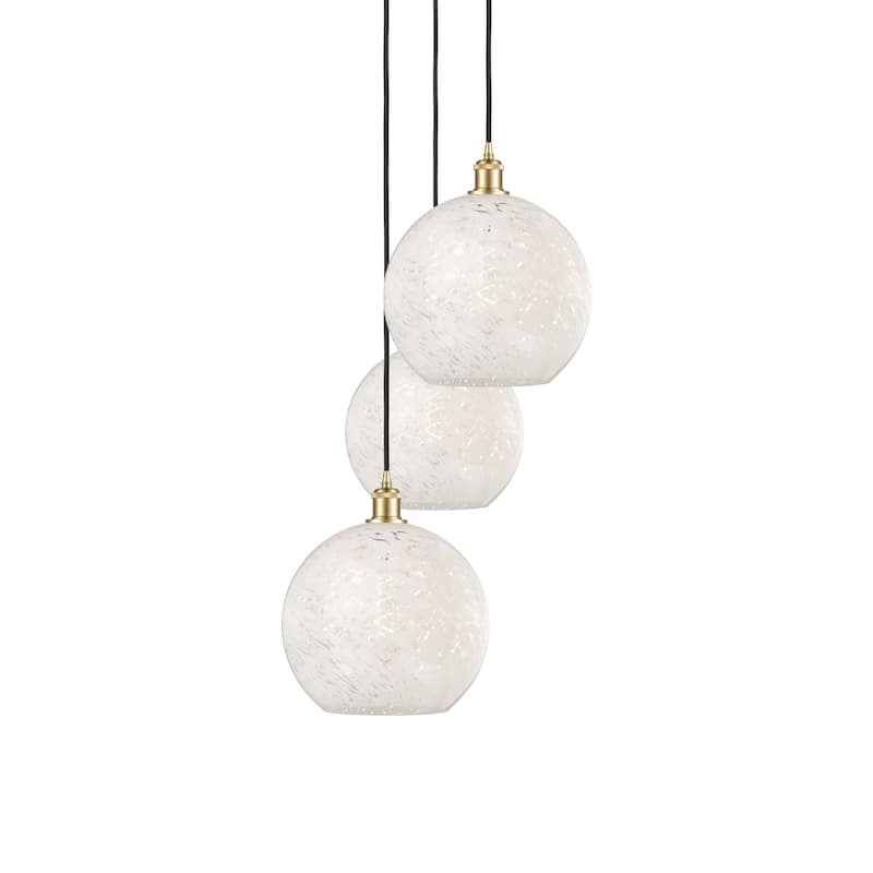 Innovations Lighting 113B-3P-14-19 White Mouchette Pendant White - Satin Gold