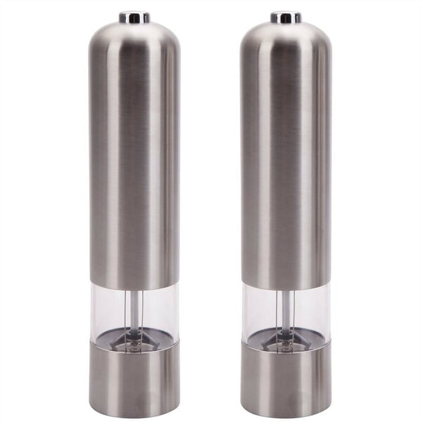 Stainless Steel Electric Pepper Mill 2PCS
