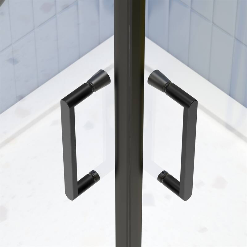 34.625"x72" Neo-Angle Pivot Shower Enclosure in Matte Black