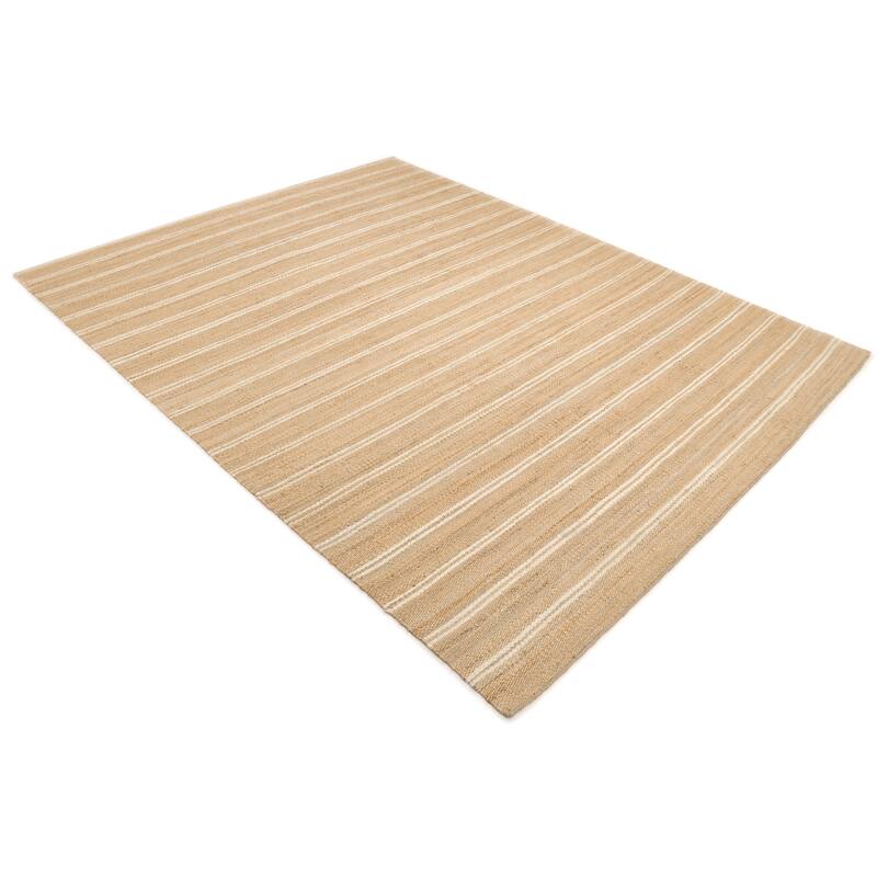 Overton Handmade Modern Contemporary Striped Area Rug