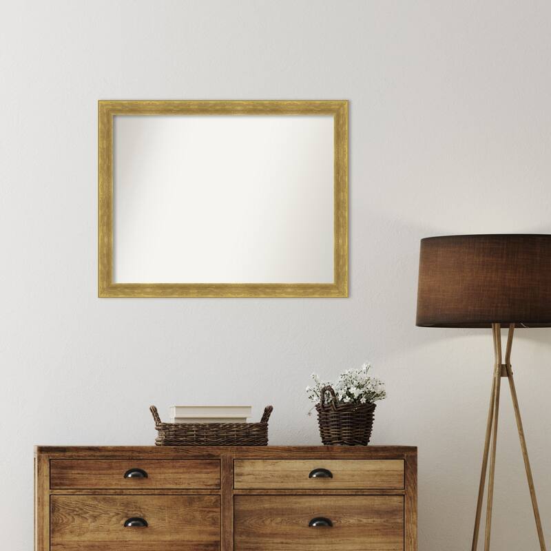 Angled Gold Framed Non-Beveled Custom Wall Mirror, Bathroom Vanity Mirror