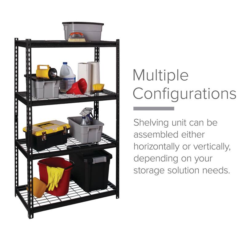 Iron Horse Wire Shelving Assorted Sizes 4 and 5 Shelf in Black