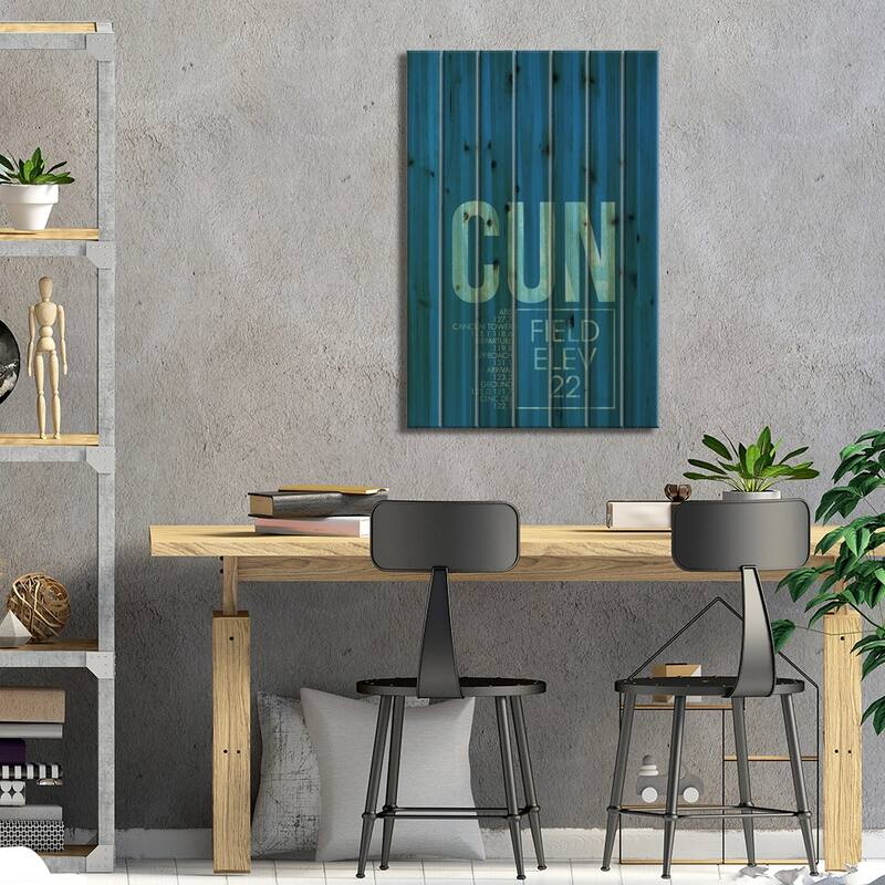 Cancun Print On Wood by 08 Left - Multi-Color