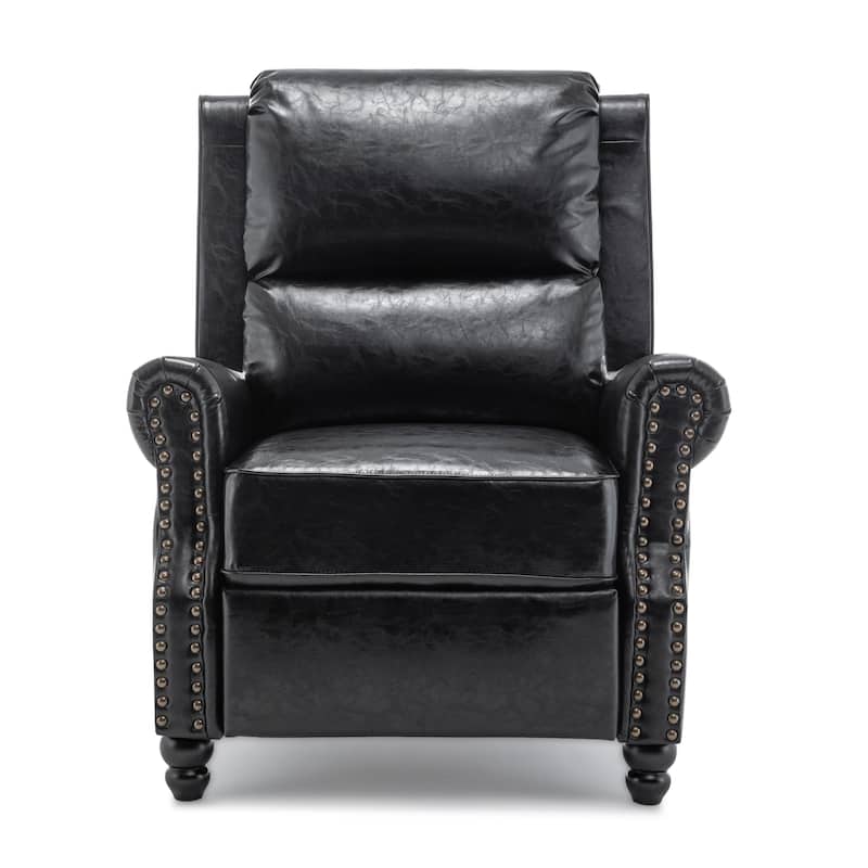 Nail-head Padded Seat Pushback Recliner Chair