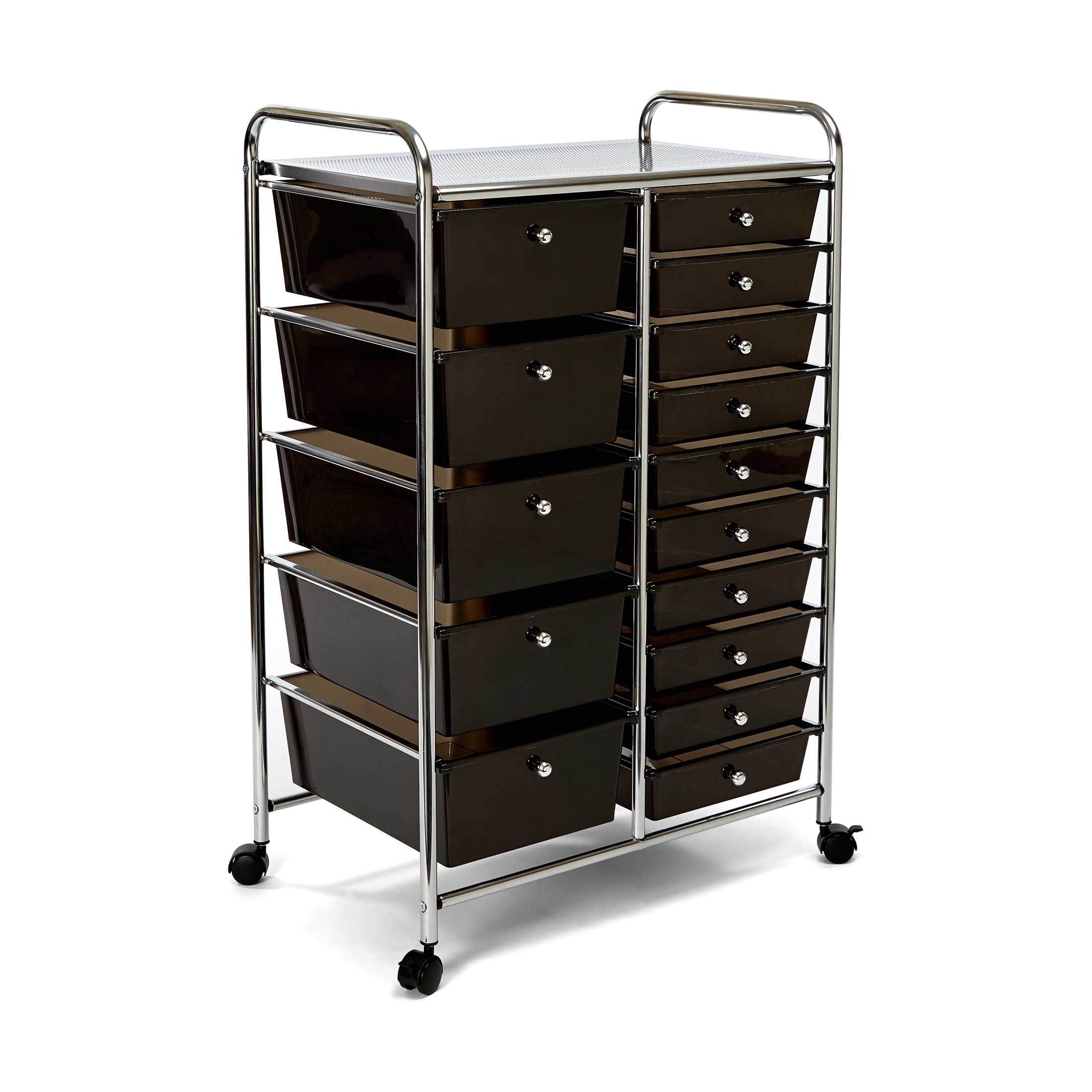 Acciaio plastica Cromo 15 Drawer bianco Siviglia Classics Carrello organizer con 10 cassetti 