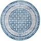 preview thumbnail 46 of 131, SAFAVIEH Brentwood Gusta Traditional Oriental Rug 6'7" x 6'7" Round - Navy/Beige