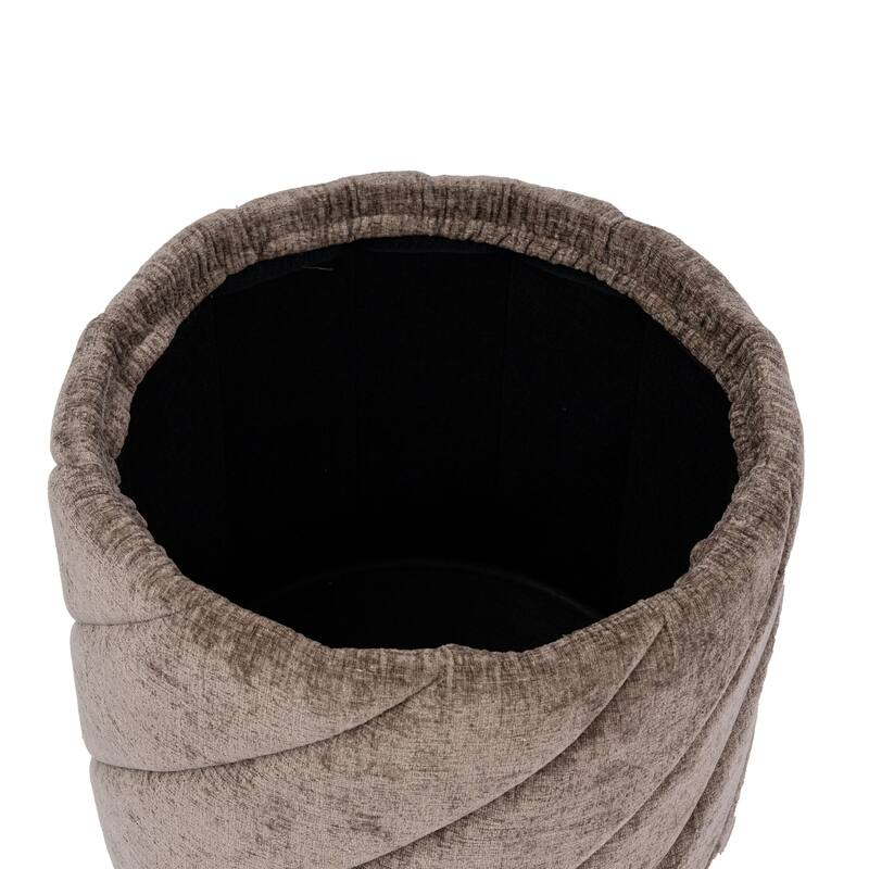 Diagonal Tufted Foldable Storage Ottoman with Reversible Lid