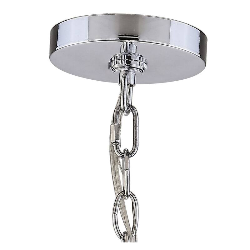 Caleb 8-Light 22.5" Metal Sputnik-Style LED Chandelier, Chrome by JONATHAN Y