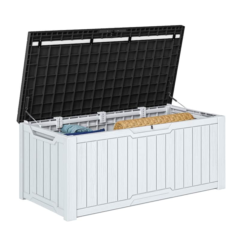 120 Gallons Large Resin Water Resistant Lockable Deck Box