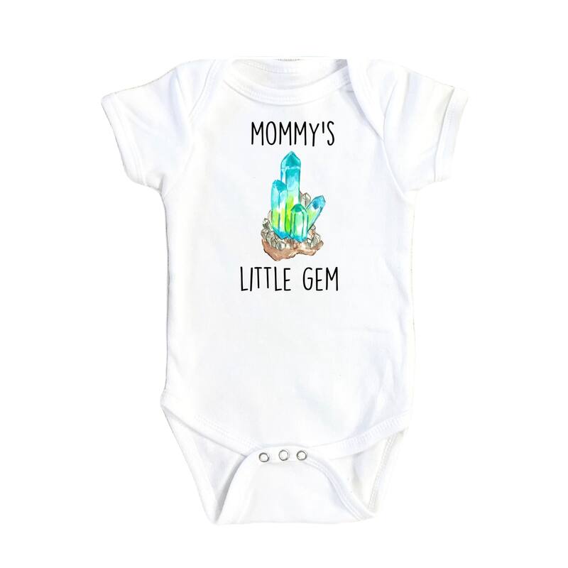 Quartz Blue Gem - Baby Boy Girl Clothes Infant Bodysuit Funny Cute Newborn - Natural - 0-3M