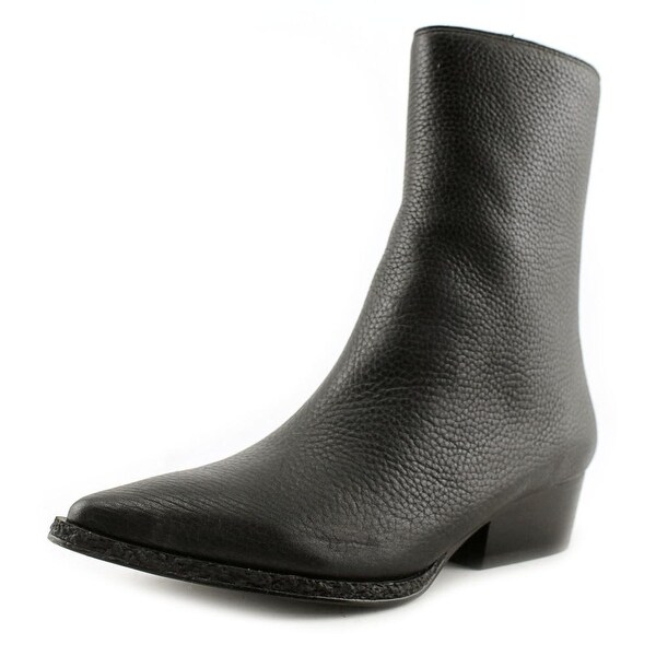 Calvin Klein Jeans Kiki Women Pointed Toe Leather Black Ankle Boot