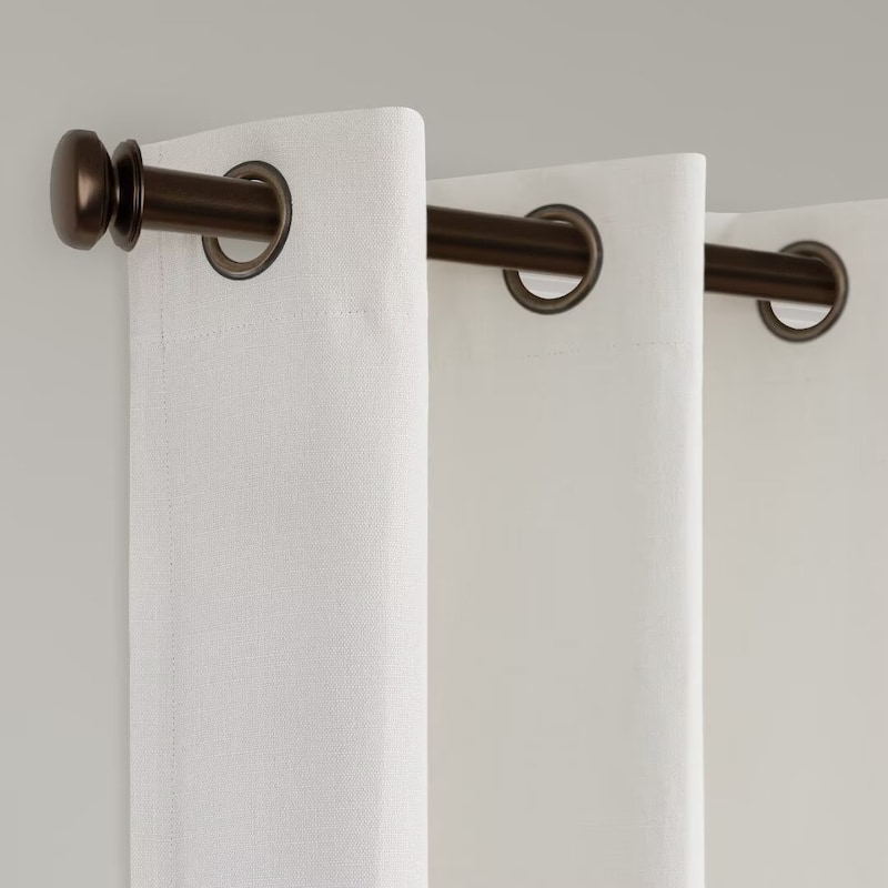 Linen Texture 100% Blackout Grommet Curtain Pair(2 panels)