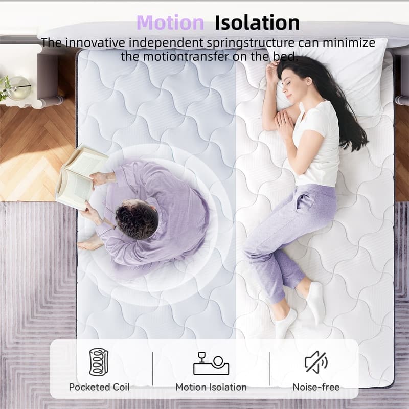 SweDrea 8/12 in Medium Firm Gel-infused Memory Foam Hybrid Mattress Cooling and Breathable with CertiPUR-US, SGS and OEKO-TEX