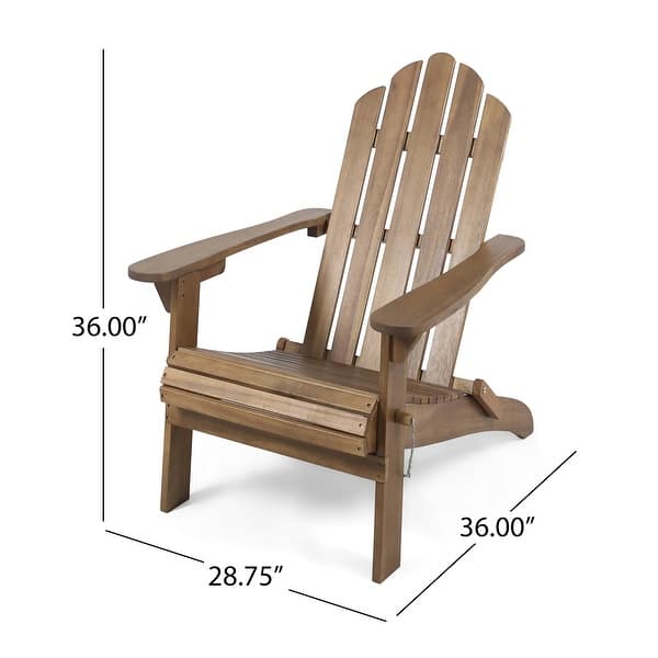 dimension image slide 6 of 9, Hollywood Outdoor Outdoor Acacia Wood Foldable Adirondack Chairs (Set of 2) by Christopher Knight Home