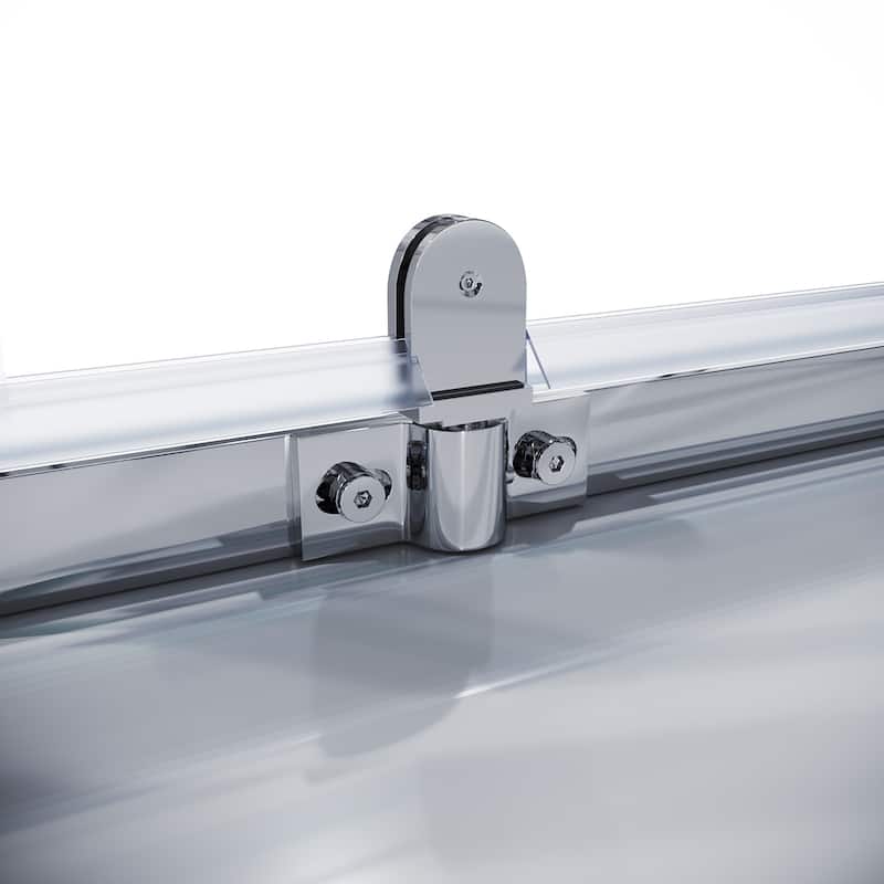 Elegant 36 in. W x 36 in. D x 72 in. H Corner Square Shower Enclosure with 3 Pivot Doors in Chrome Finish