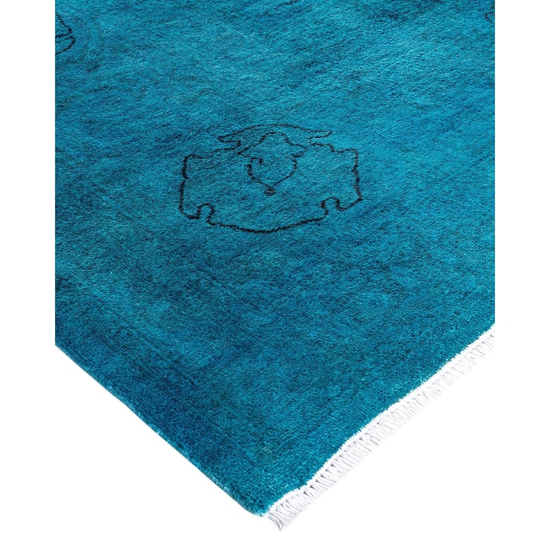 Contemporary Overdyed Wool Hand Knotted Area Rug - 8' 0" x 10' 6"