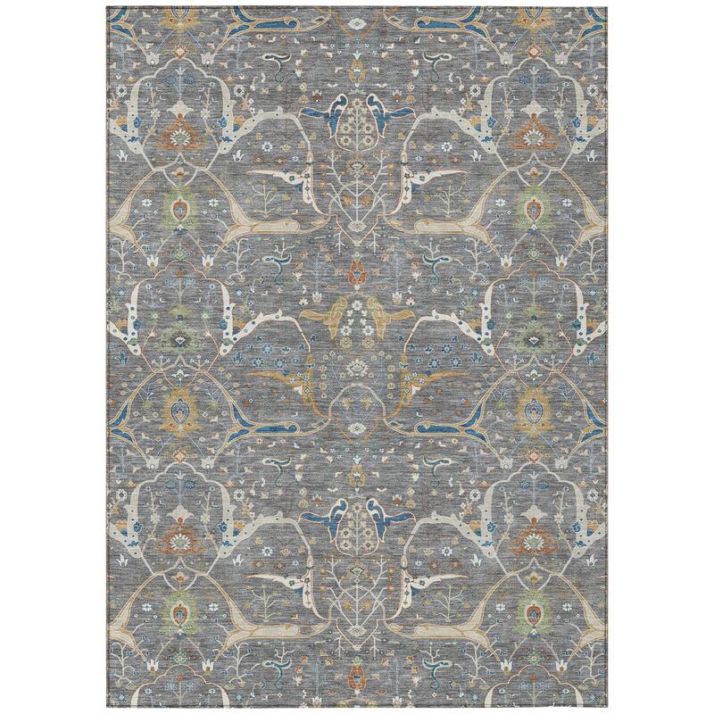 Machine Washable Indoor/ Outdoor Traditional Persian Chantille Rug