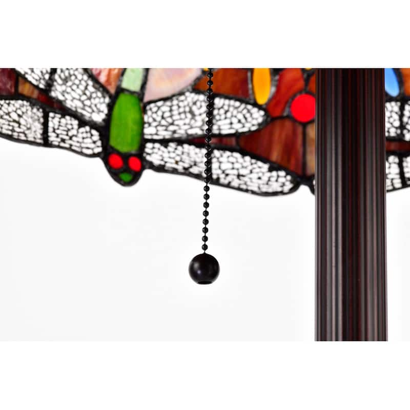 Copper Grove Simeonov Tiffany-style Dragonfly Floor Lamp