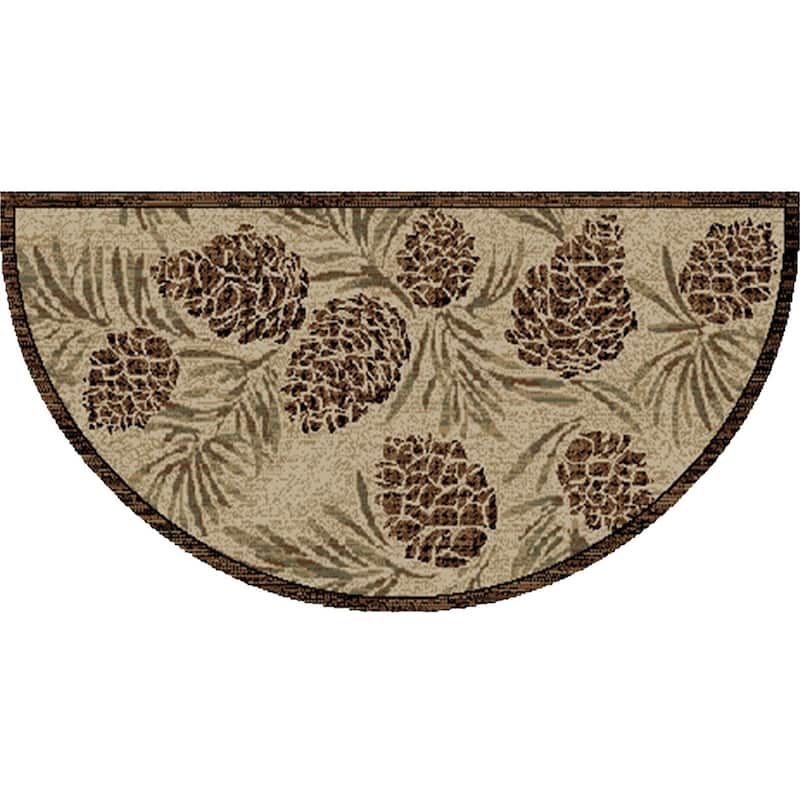 Rustic Pinecone Allover Lodge Area Rug - 2'x3'8"