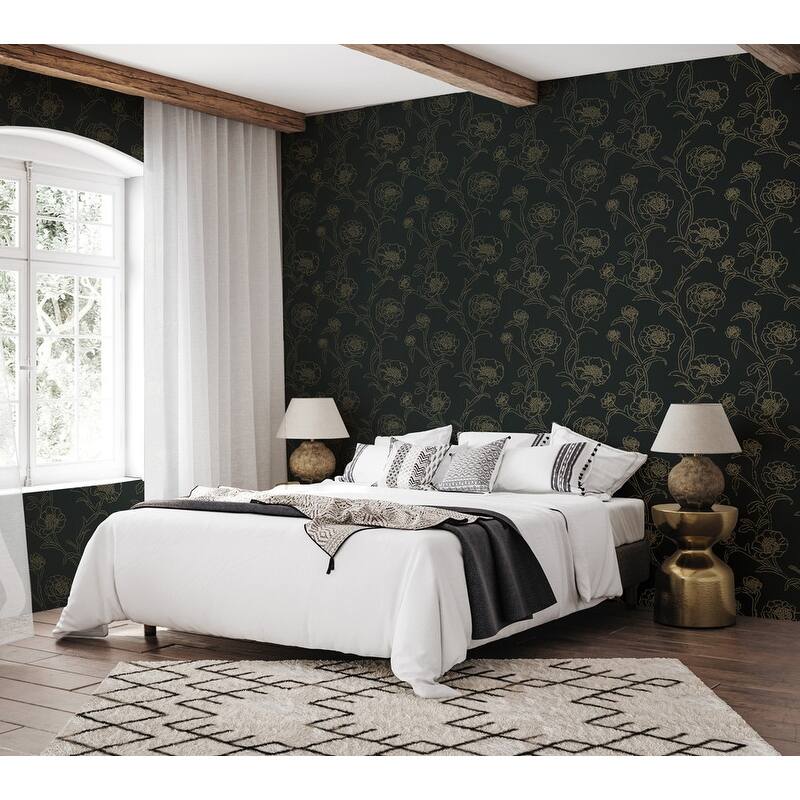 Peonies Removable Peel and Stick Wallpaper