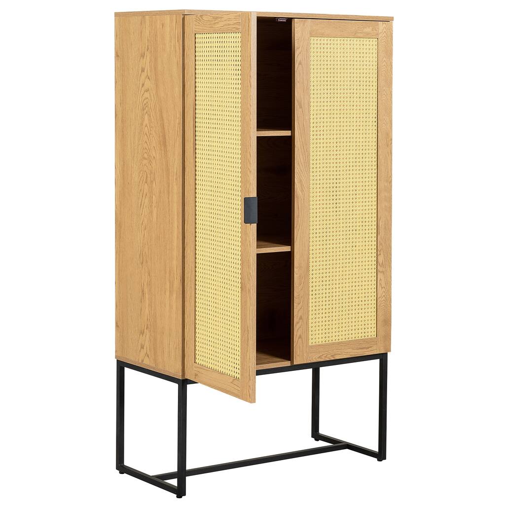 Wicker Storage Cabinet, 2-Door High Cabinet