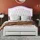 preview thumbnail 7 of 74, Upholstered platform bed White - Queen