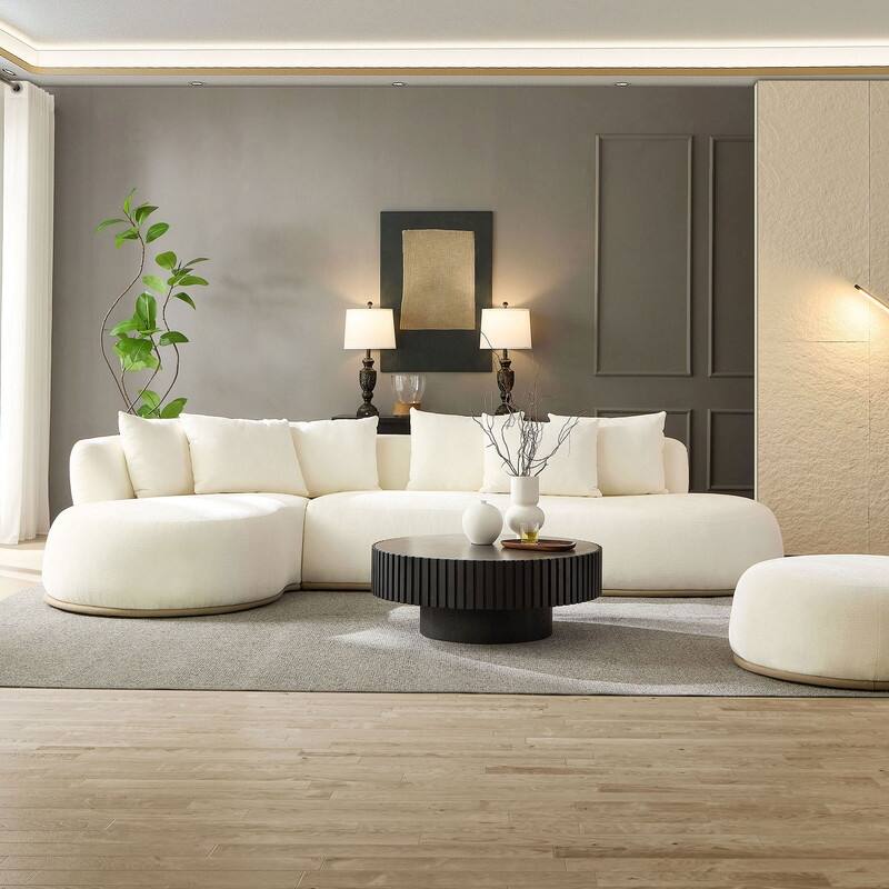 134.63" Oversize Cloud Sectional Couch with L-Shape Chaise, Modern Upholstered Sofa with Deep Seat for Living Room