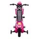 preview thumbnail 12 of 11, Rose Red Electric Motorcycle for Kids Dirt Bike 12 Volt Battery Powered Ride On Toy Rechargeable Motorbike w/ Training Wheels