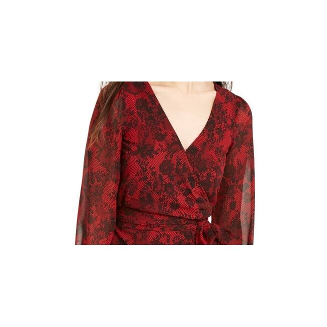 Michael Kors Women's Tie Waist Top Red Size Xx-Small