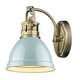 preview thumbnail 1 of 7, Golden Lighting Duncan Single Light 9" Tall Bathroom Sconce Aged Brass / Seafoam