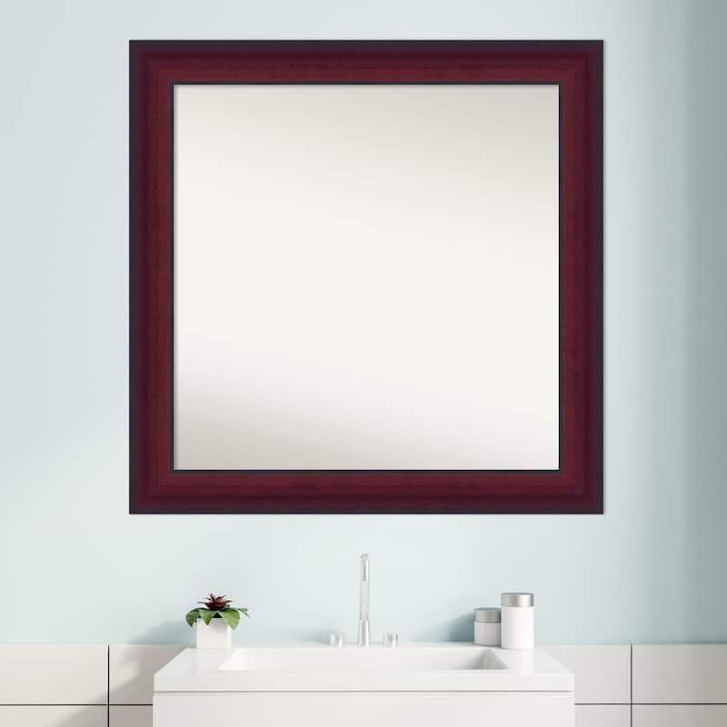 Canterbury Cherry Non-Beveled Wood Framed Bathroom Vanity Wall Mirror - Canterbury Cherry