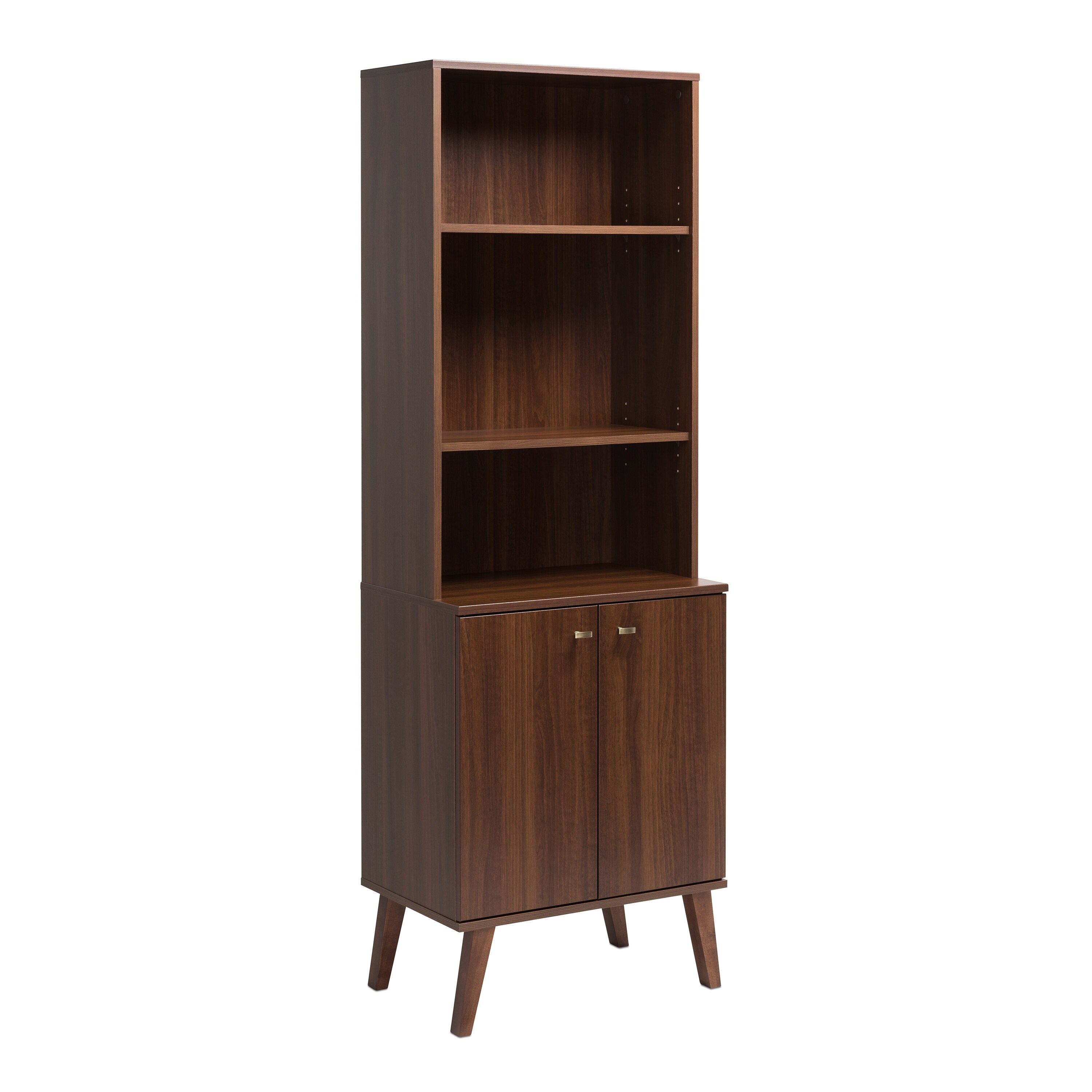 Prepac Milo Mid-Century Modern Tall Bookcase with Adjustable