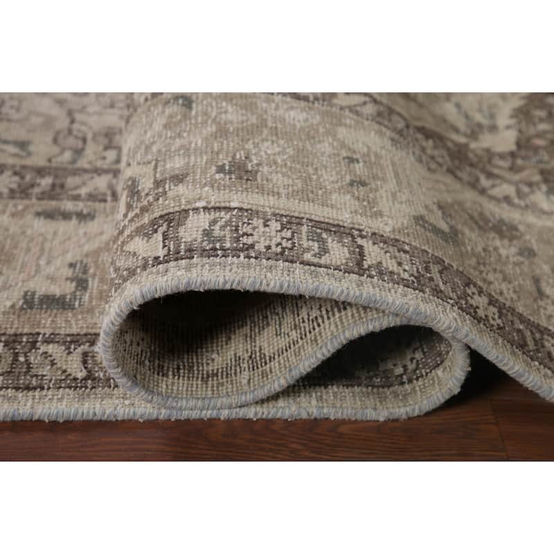 Distressed Tabriz Persian Antique Rug Handmade Oriental Wool Carpet - 6'7" x 9'2"