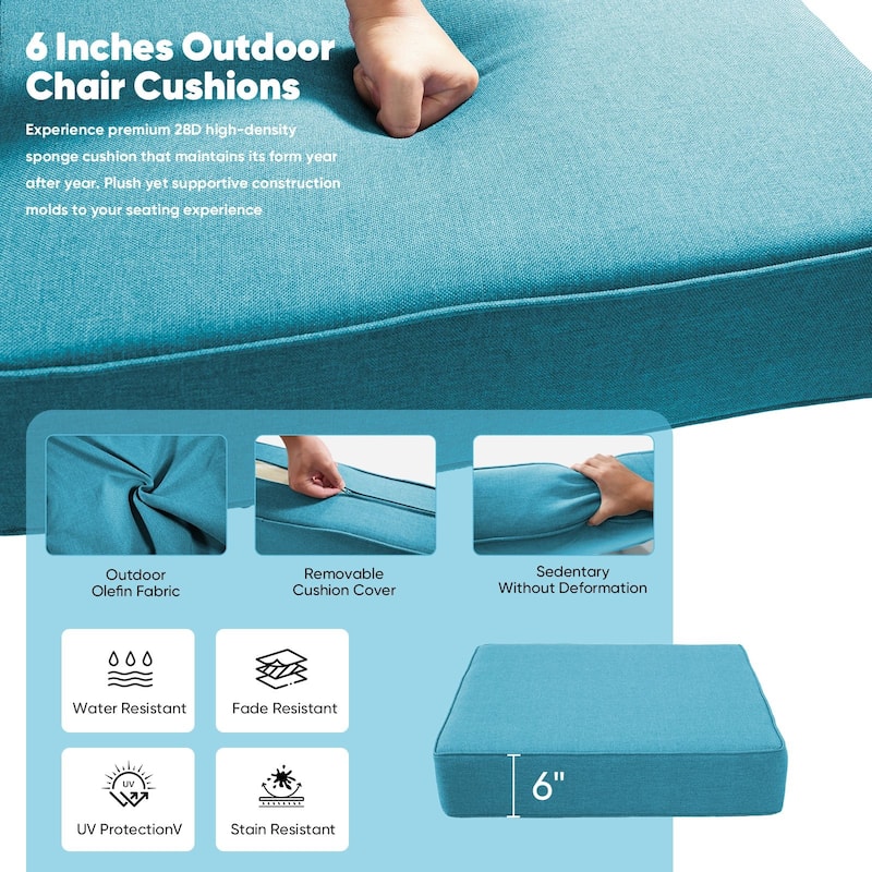 Pocassy 22"x24"x6" Inch Thick Cushions Indoor Outdoor Pillows Cushion