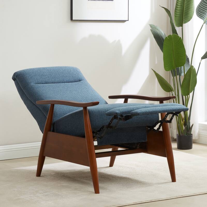 Taylor Wood Arm Push Back Recliner in Performance Fabric by Greyson Living