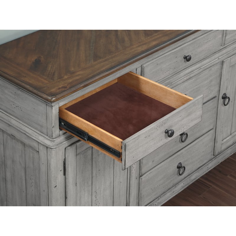 Plymouth Gray Wood Buffet - 64" x 39" x 20"