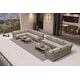 preview thumbnail 1 of 30, PURPLE LEAF Caesar L-Shaped Khaki Outdoor Couch with 9.6" Thick for Yard Porch Deck Patio Conversation Sets 12 Seats+2 Tables - L-shaped