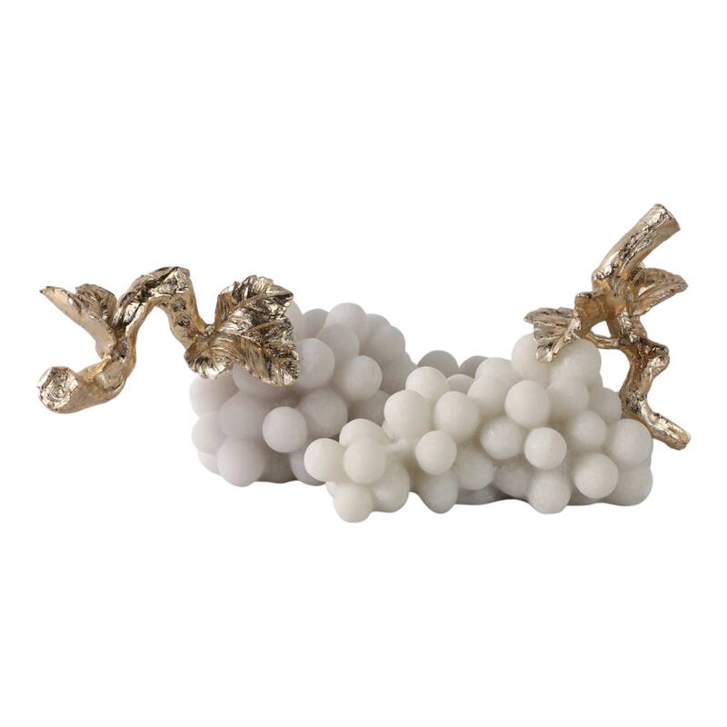 Polyresin Decorative Object Grape Branches (Set of 2) - 7/6" White - 14.25" x 5" x 6"