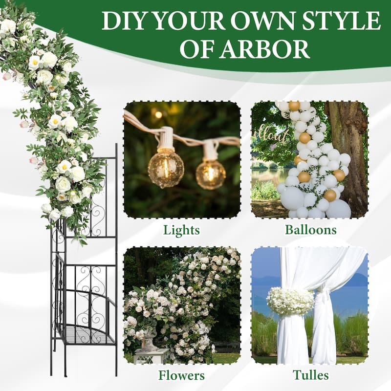 Black Iron Garden Stake Decor with Rustproof Powder Coated Frame for Outdoor Landscaping - 78” x 23” x 83.9”