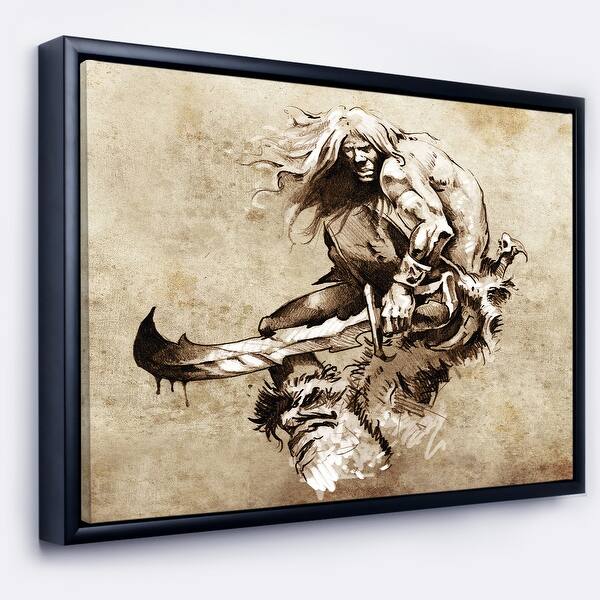 Shop Designart Warrior Fighting Tattoo Art Abstract Portrait