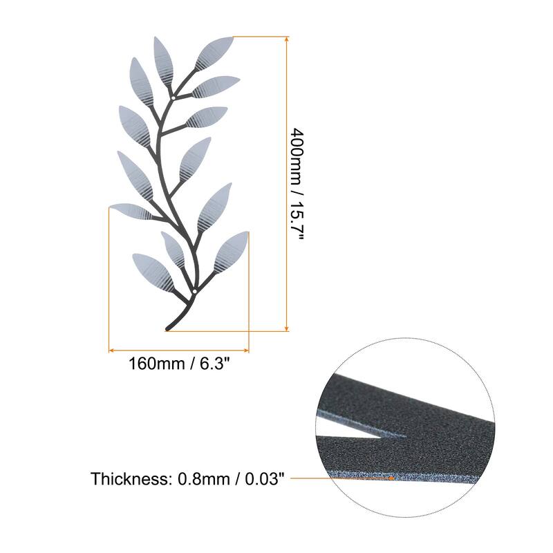 Metal Tree Leaf Wall Decor 2 Pack Vine Olive Leaf Wall Art Style 1
