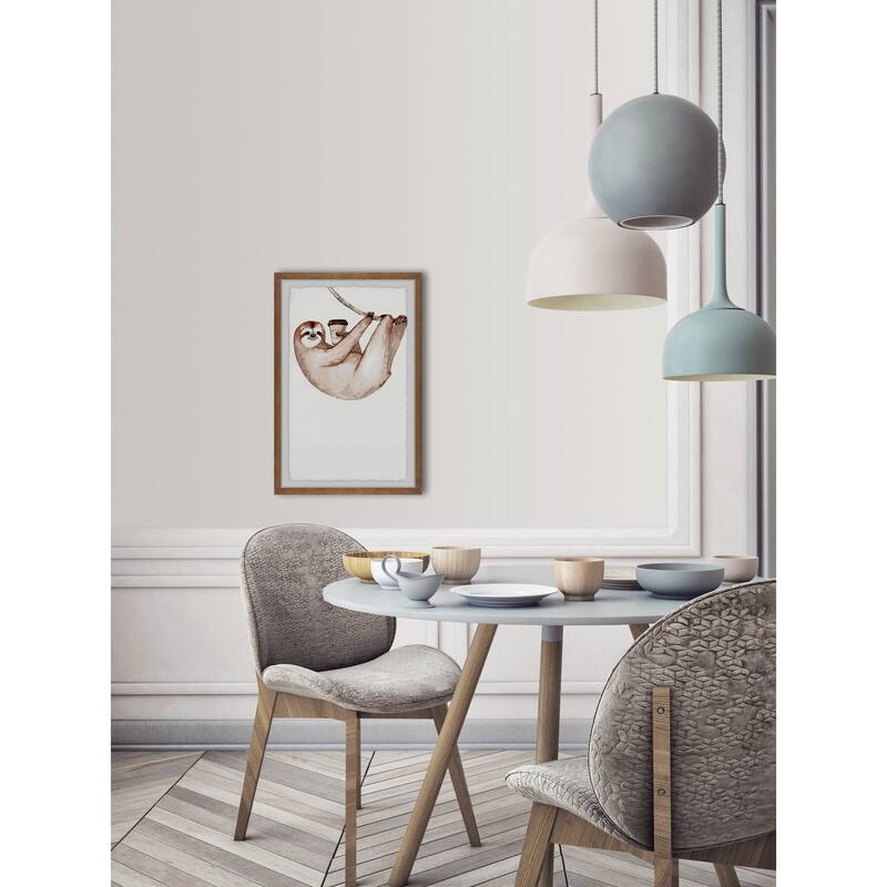 Sloth Coffee Framed Wall Art, Elegant Home Touch - Sophisticated Artwork for Refined Décor